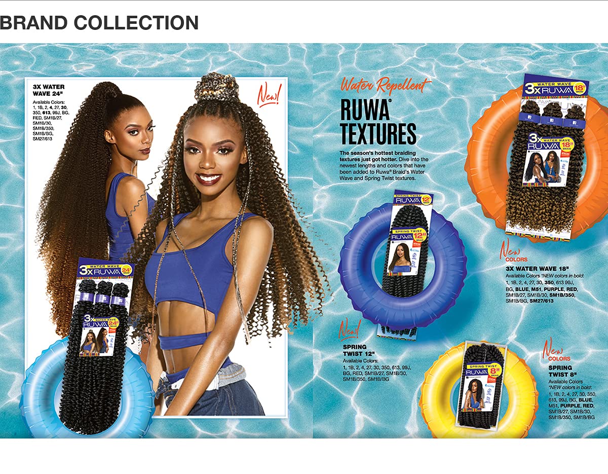 Sensationnel Braids XPRESSION 3X Ruwa Pre-Stretched Water Wave 24" (1 Pack, 30)